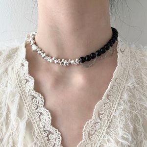 Silver Irregular Beads Choker